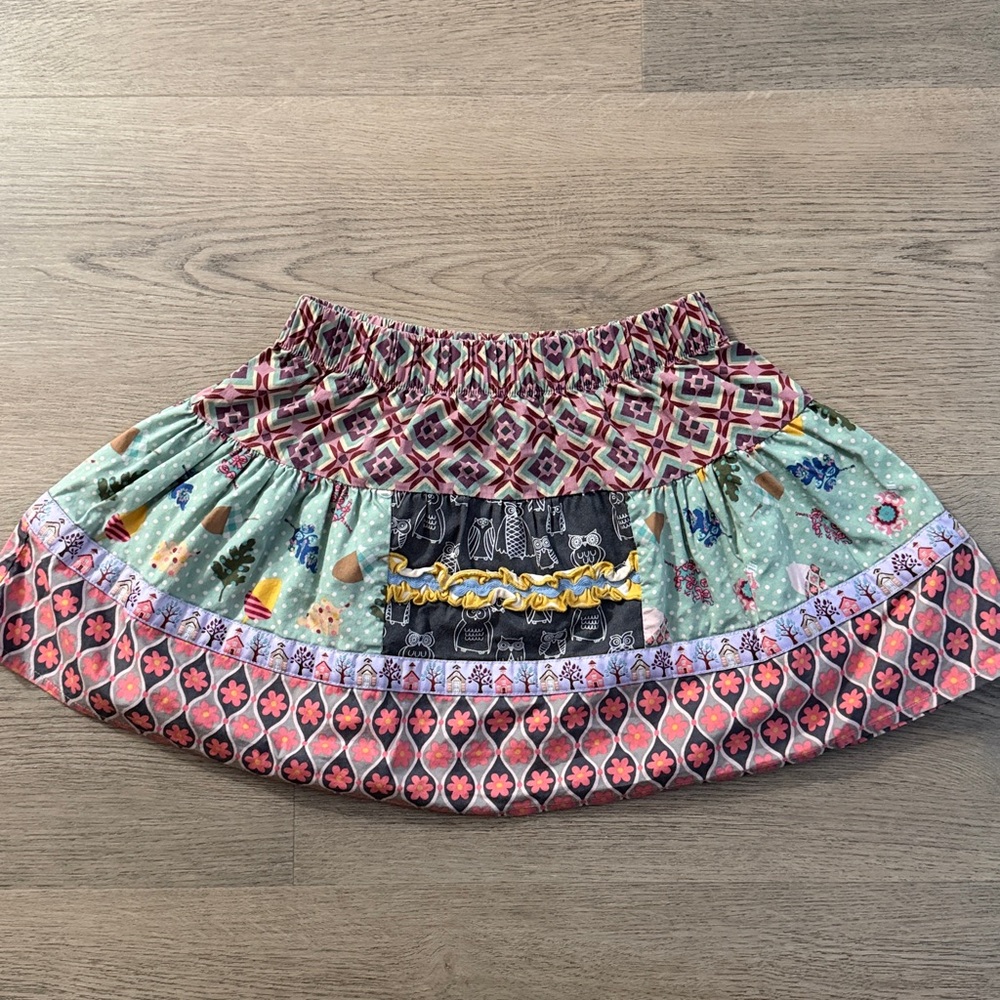 Matilda Jane Colorful Patchwork Skirt - Floral & Geometric Print